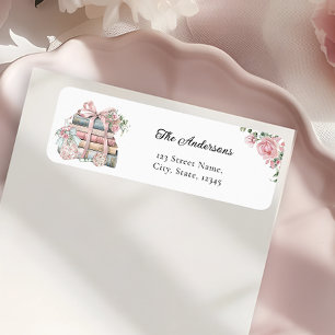 Boktema Flickbaby Shower Returadress Etikett