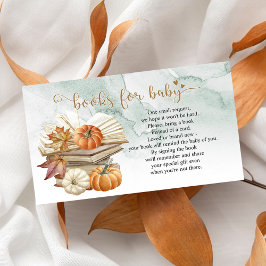 Boktema Pumpa Baby Shower Bok Begäran Kort