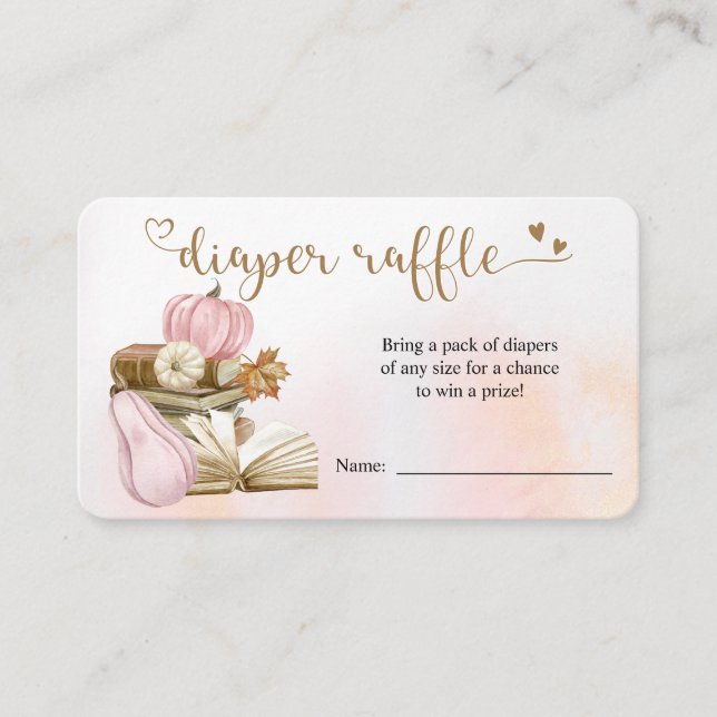 Boktema Rosa Pumpa Blöja Lotteri Kort (Framsida)