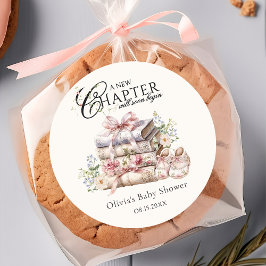 Boktema Tack Klassisk Rund Klistermärke