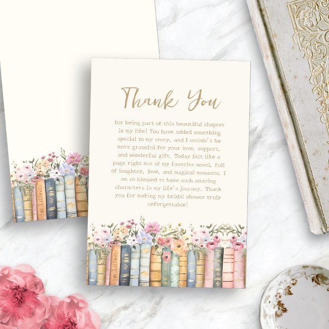Boktema tackkort tack kort (Book Theme Thank You Card
)