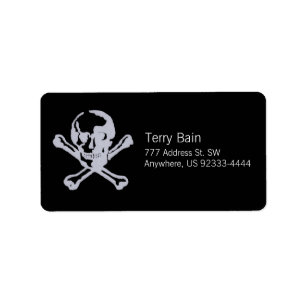 Boktryckstil Jolly Roger Adressetikett