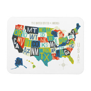 BoktryckUSA karta Magnet