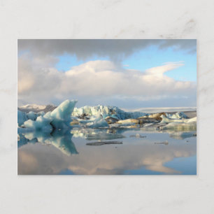Bokulsarlon iceberg sjö reflexionsvykort vykort
