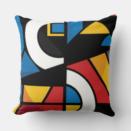 Bolag Färgad Geometric Cubist Abstrakt Kudde
