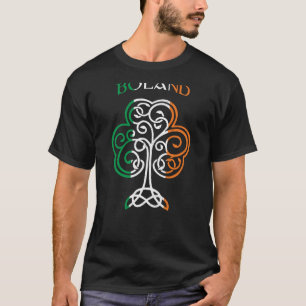 BOLAND Irländskt Namn Shamrock Irlands Flagga Fami T Shirt