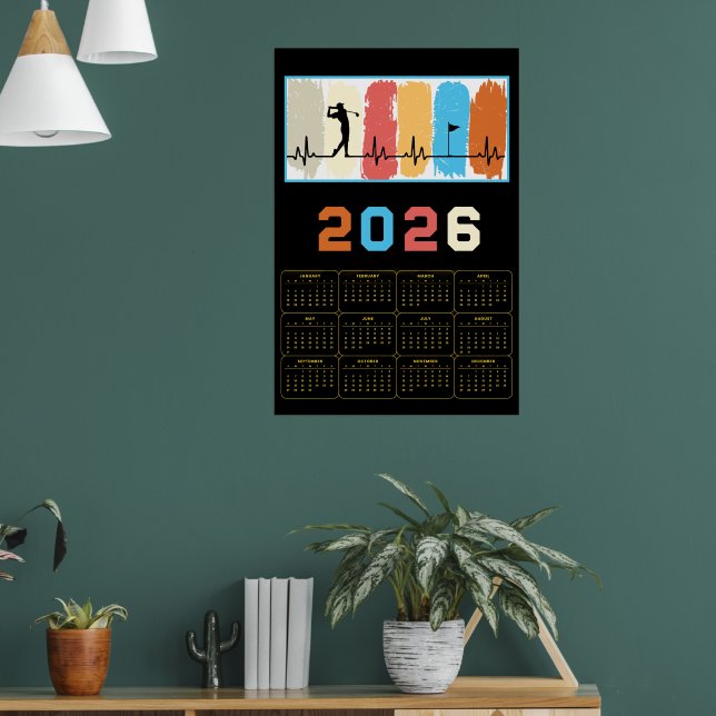 Bold 2026 Golf Calendar  Poster (Vardagsrum 1)