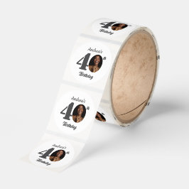 Bold 40th Birthday Party Photo Runt Klistermärke