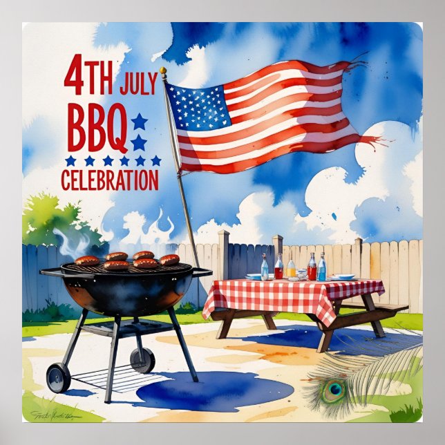 Bold 4:e juli BBQ Firande Poster (Framsidan)