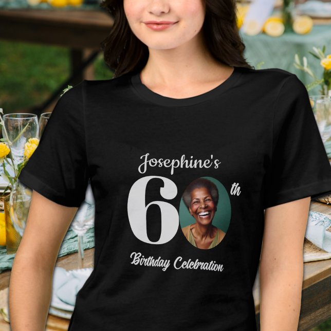 Bold 60th Birthday Photo Guests T Shirt (Skapare uppladdad)