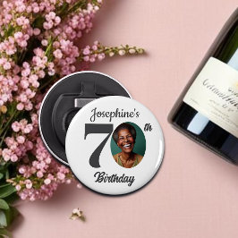 Bold 70th Birthday Party Photo Favor Flasköppnare