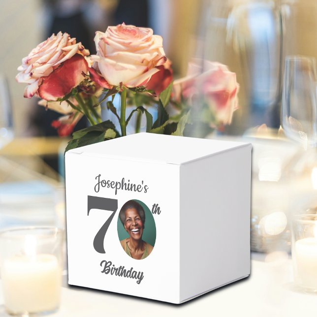 Bold 70th Birthday Party Photo Favor Presentaskar (Skapare uppladdad)