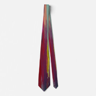 Bold Abstract Brushstroke Tie – Red, Yellow & Teal Slips