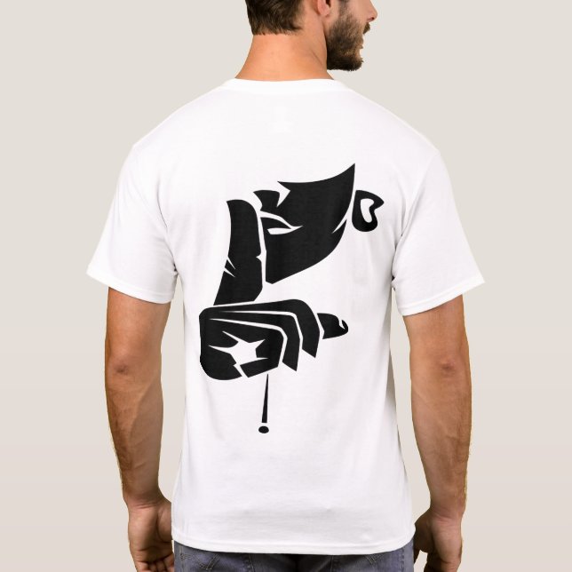 Bold Abstract Hand Art Men’s Back Print T-Shirt (Baksida)