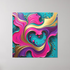 Bold Abstract Heart Swirl – Modern Colorful Art Canvastryck
