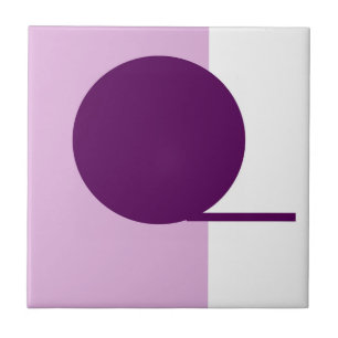Bold Abstrakt Art Circle Lila Rosa White Kakelplatta