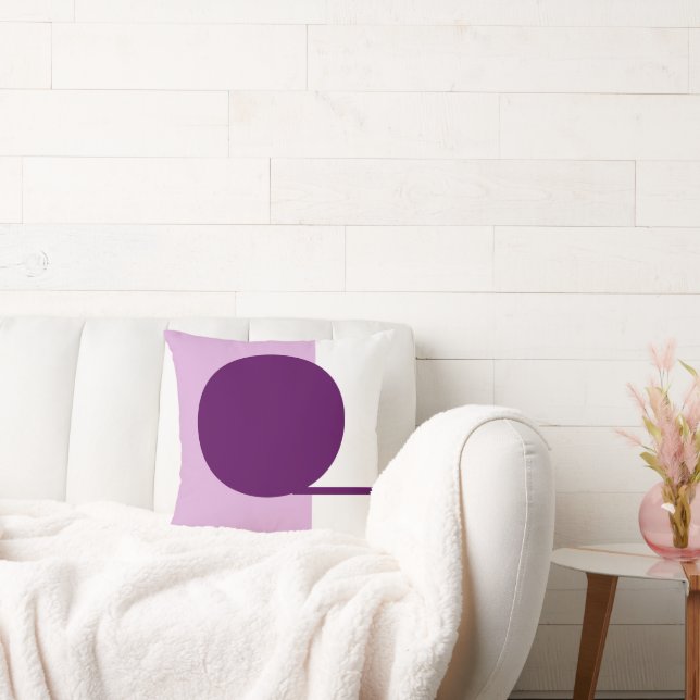 Bold Abstrakt Art Circle Lila Rosa White Kudde (Soffa)