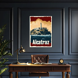 Bold Alcatraz Vintage resor Poster