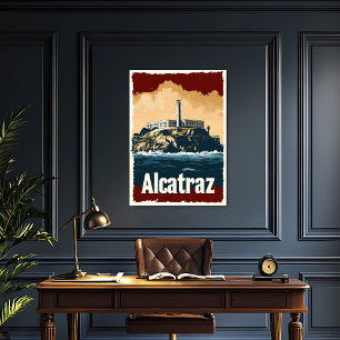 Bold Alcatraz Vintage resor Poster