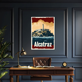 Bold Alcatraz Vintage resor Poster