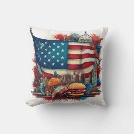 Bold American Flagga Pillow - Iconic USA Design Kudde