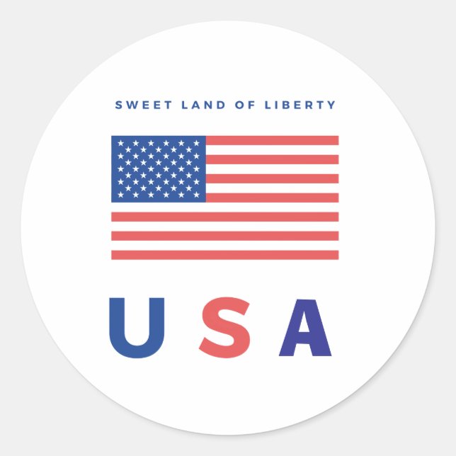 Bold American Flagga Runt Klistermärke (Framsida)