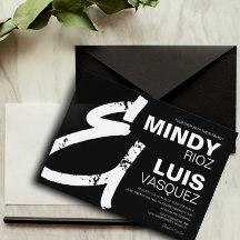 BOLD AMPERSAND Grunge Script Svart Bröllop