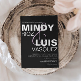 BOLD AMPERSAND Script Black Rosa Bröllop-inbjudan Inbjudningar