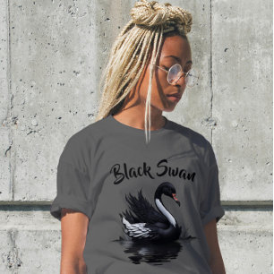 Bold Artistic Black Svan Elegance T-Shirt