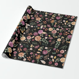Bold Autumn Boho Flowers Botanical Garden Presentpapper