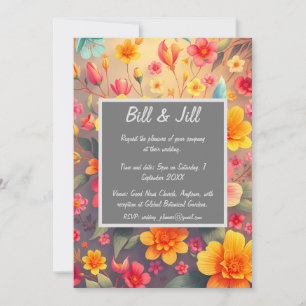 Bold Autumn Garden WedWedding Inbjudningar