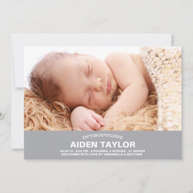 Bold Baby Birth Notice Meddelande (Framsida)