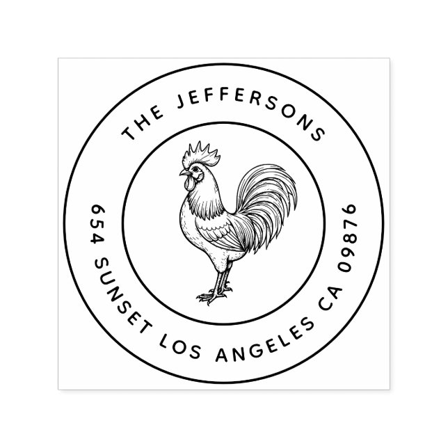 Bold Barnyard Chic Tupp Familjen Adress Självfärgande Stämpel (Design)