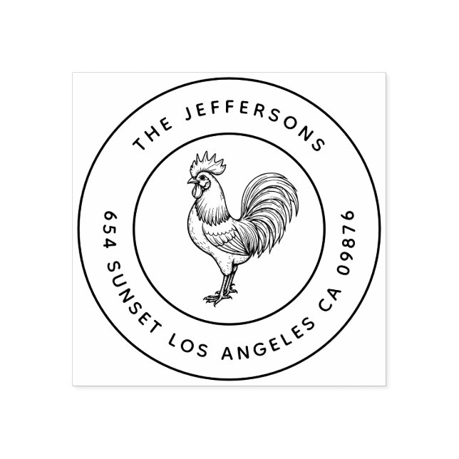 Bold Barnyard Chic Tupp Familjen Adress Stämpel (Tryck)