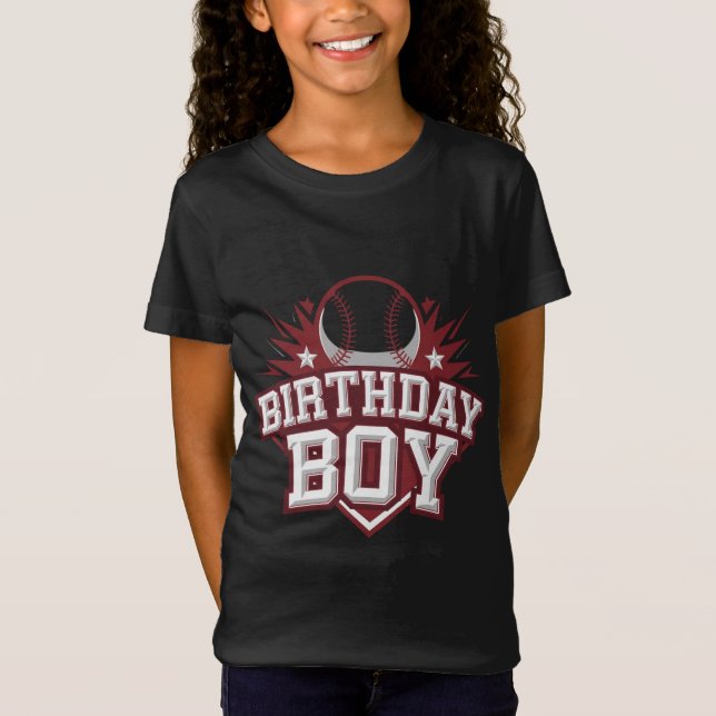 Bold Baseball Birthday T Shirt (Framsida)