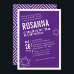 BOLD BAT MITZVAH, enkel modern vinkel lila vit Inbjudningar<br><div class="desc">genom att kattmasard > WWW.SIMPLYSWEETPAPERIE.com Kärlek, men skulle vilja se vissa förändringar - ett annat färg-schema, produkt, foto eller anpassad för ett annat tillfälle - ingen oro bara kontakta mig - jag är lycklig för att hjälpa till! - - - - - - - - - - - - -...</div>