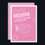 BOLD BAT MITZVAH, enkel modern vinkel rosa vit Inbjudningar<br><div class="desc">genom att kattmasard > WWW.SIMPLYSWEETPAPERIE.com Kärlek, men skulle vilja se vissa förändringar - ett annat färg-schema, produkt, foto eller anpassad för ett annat tillfälle - ingen oro bara kontakta mig - jag är lycklig för att hjälpa till! - - - - - - - - - - - - -...</div>