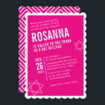 BOLD BAT MITZVAH, modern vinkel, söt shock rosa vi Inbjudningar<br><div class="desc">genom att kattmasard > WWW.SIMPLYSWEETPAPERIE.com Kärlek, men skulle vilja se vissa förändringar - ett annat färg-schema, produkt, foto eller anpassad för ett annat tillfälle - ingen oro bara kontakta mig - jag är lycklig för att hjälpa till! - - - - - - - - - - - - -...</div>