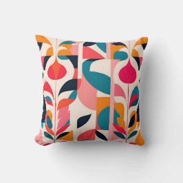 Bold Bauhaus-Blommigtar: Vibrant Geometric Design Kudde