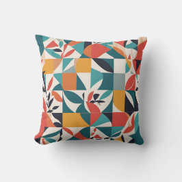 Bold Bauhaus-Blommigtar: Vibrant Geometric Design Kudde