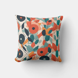 Bold Bauhaus-Blommigtar: Vibrant Geometric Design Kudde