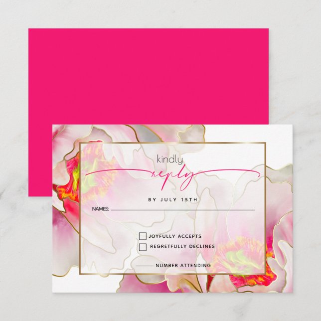 Bold BeSnyval Scarlet Peony OSA Kort (Fram/baksida)