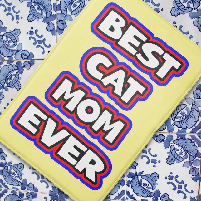 Bold Best Cat Mamma någonsin-Roligt Typografi Badrumsmatta (Best Cat Mom Ever Bath Mat)