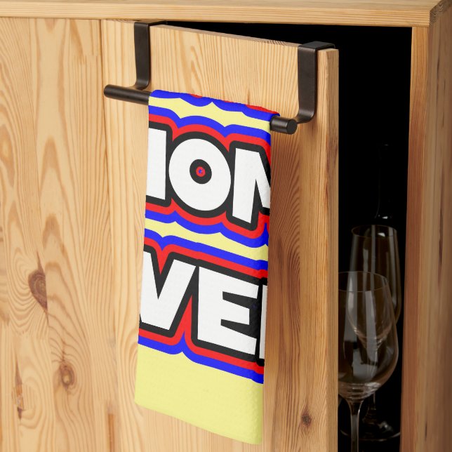 Bold Best Cat Mamma någonsin-Roligt Typografi Kökshandduk (Thirds Fold)