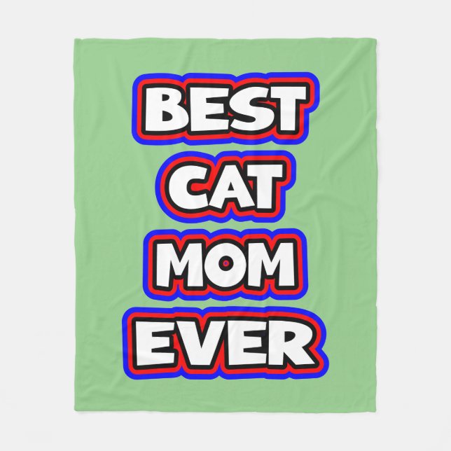 Bold Best Cat Mamma någonsin Typography Fleecefilt (Framsidan)