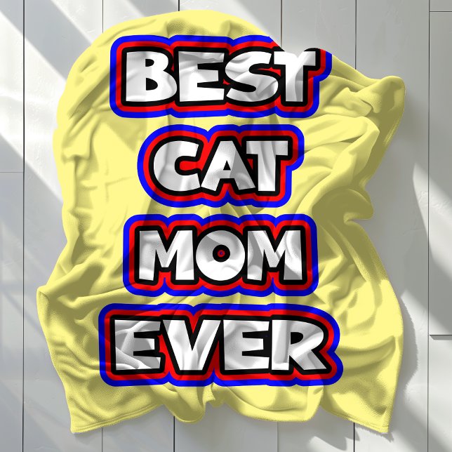 Bold Best Cat Mamma någonsin Typography Fleecefilt (Skapare uppladdad)
