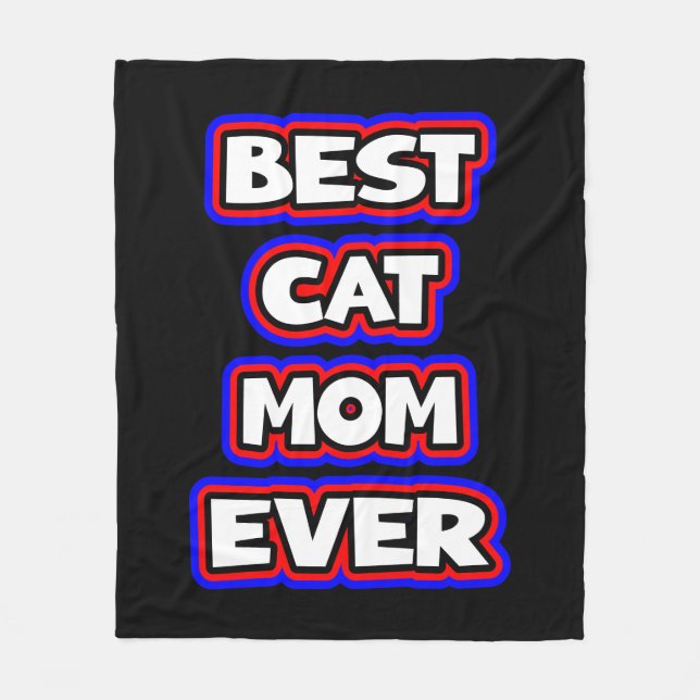 Bold Best Cat Mamma någonsin Typography Fleecefilt (Framsidan)
