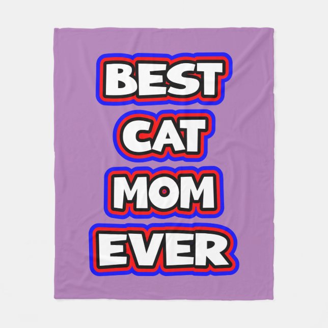 Bold Best Cat Mamma någonsin Typography Fleecefilt (Framsidan)