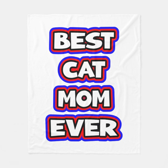 Bold Best Cat Mamma någonsin Typography Fleecefilt (Framsidan)