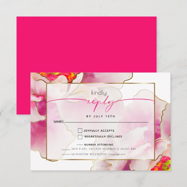 Bold Bevackert Scarlet Peony Meal Choice OSA Kort (Fram/baksida)